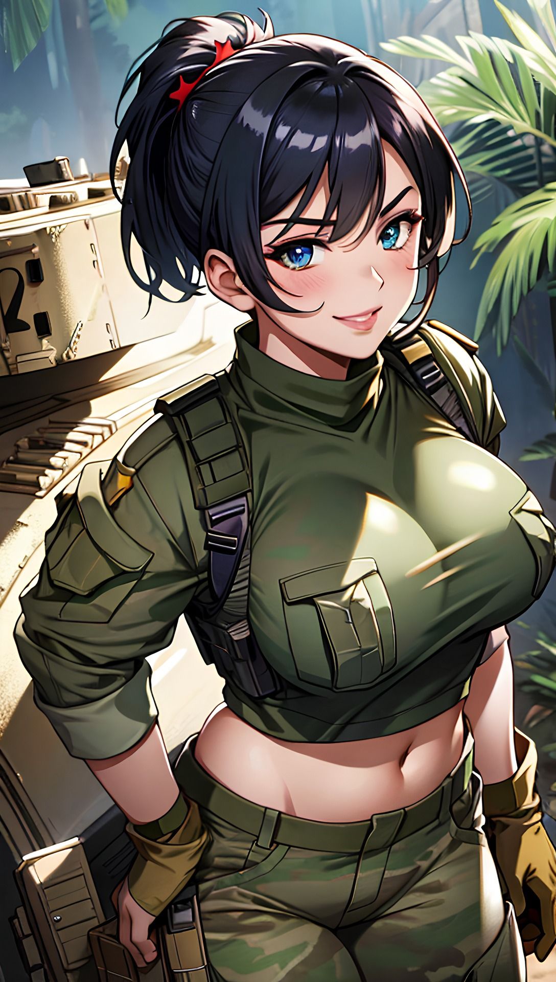 サンプル画像1:ミリタリー服と女兵士(パイりあ) [d_368563]