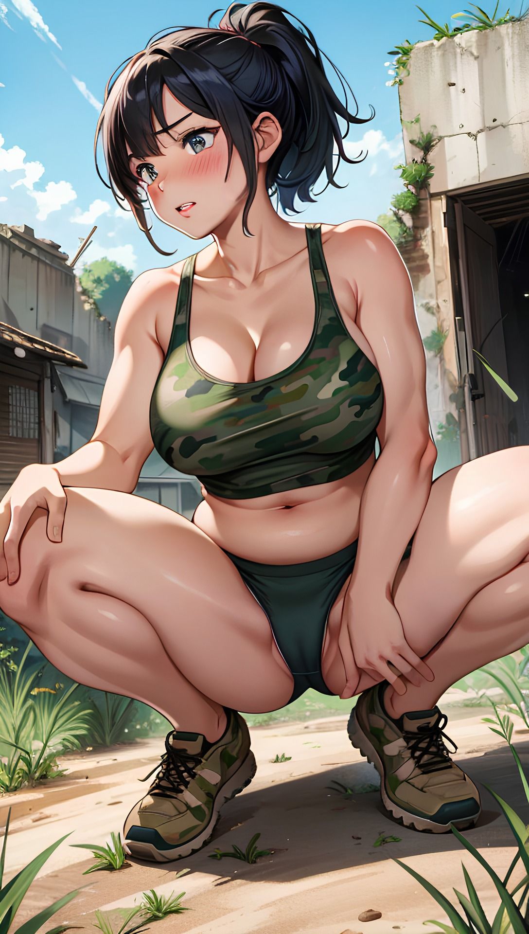 サンプル画像2:ミリタリー服と女兵士(パイりあ) [d_368563]