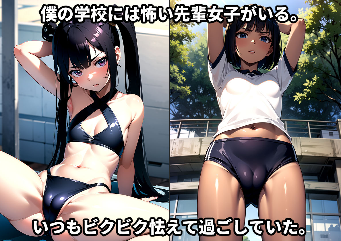 サンプル画像2:怖いはずの先輩が僕にオナニー姿を見られてからエッチな先輩になる話(kawaii創造) [d_368981]