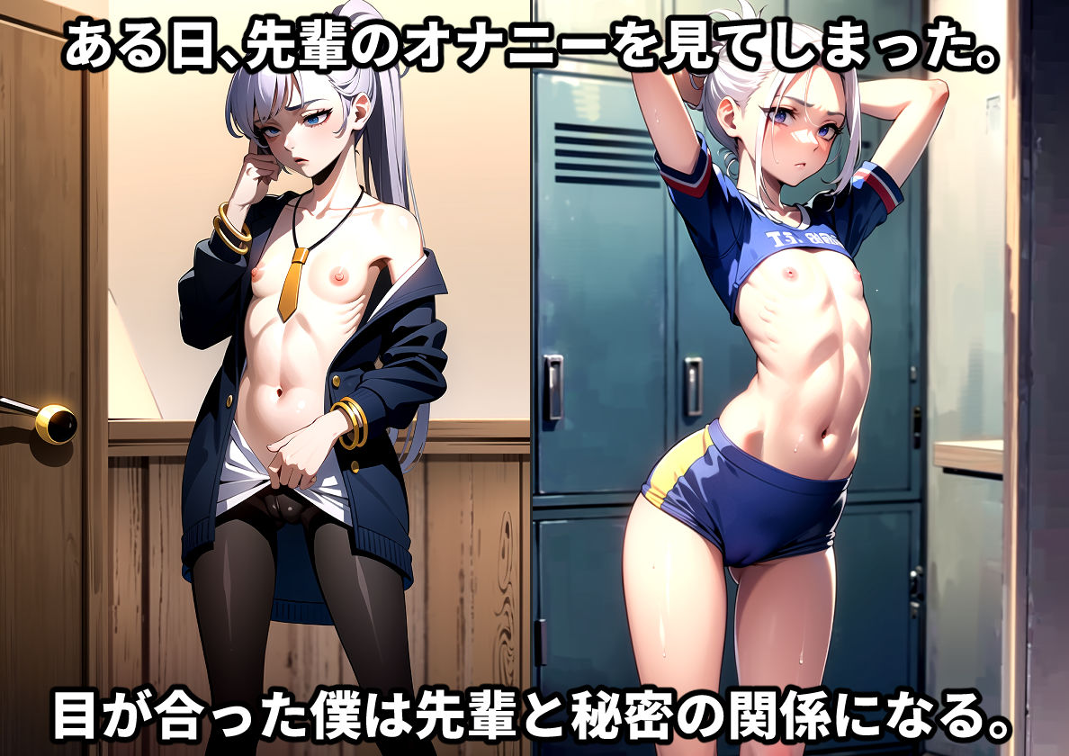 サンプル画像3:怖いはずの先輩が僕にオナニー姿を見られてからエッチな先輩になる話(kawaii創造) [d_368981]