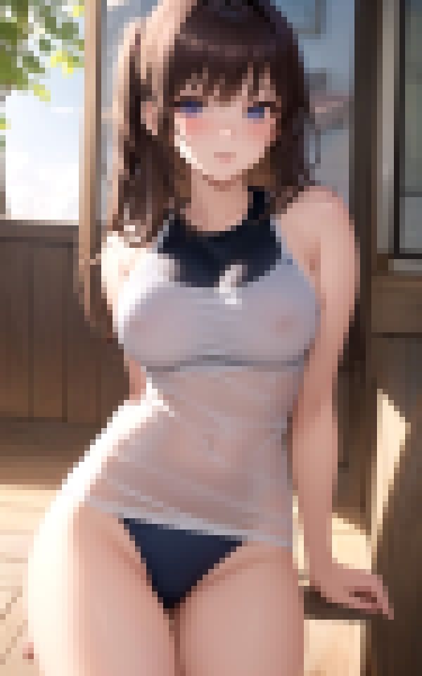 サンプル画像1:スク水姿の幼馴染みがいきなり誘惑(エロAIエディションズ) [d_369049]