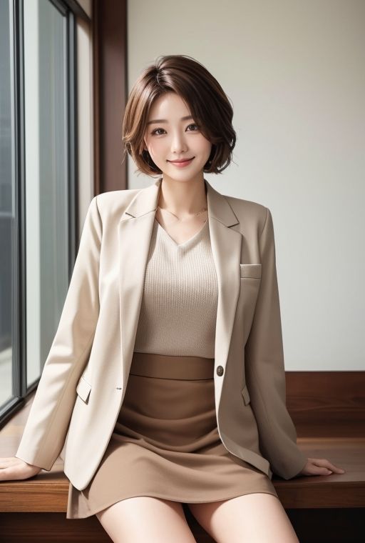 サンプル画像2:AIグラビア写真集｜街角の美人OL(桜/AIart) [d_369141]