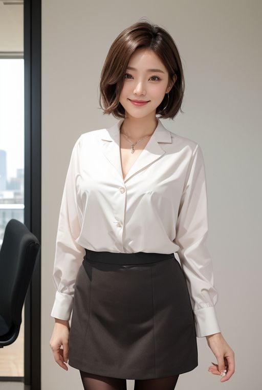 サンプル画像3:AIグラビア写真集｜ホテルの部屋の美人OL(桜/AIart) [d_369171]