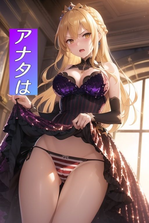 サンプル画像5:嫌顔スカートたくし上げパンツ〜ドレス編〜(AIパンツ部) [d_369280]