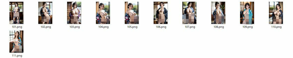 サンプル画像5:お姉さんのふたなり和服（着物＆浴衣）はだけヌード写真集 立ちポーズ編 その1(AI Maker.Love) [d_369356]