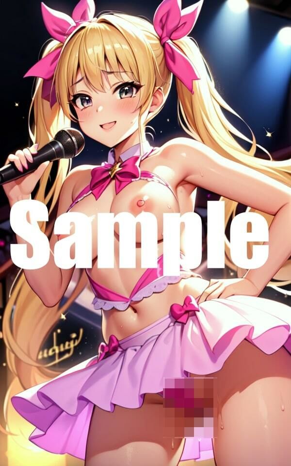 サンプル画像1:ツインテール美女 露出コンサート(おっぱい星人) [d_369438]