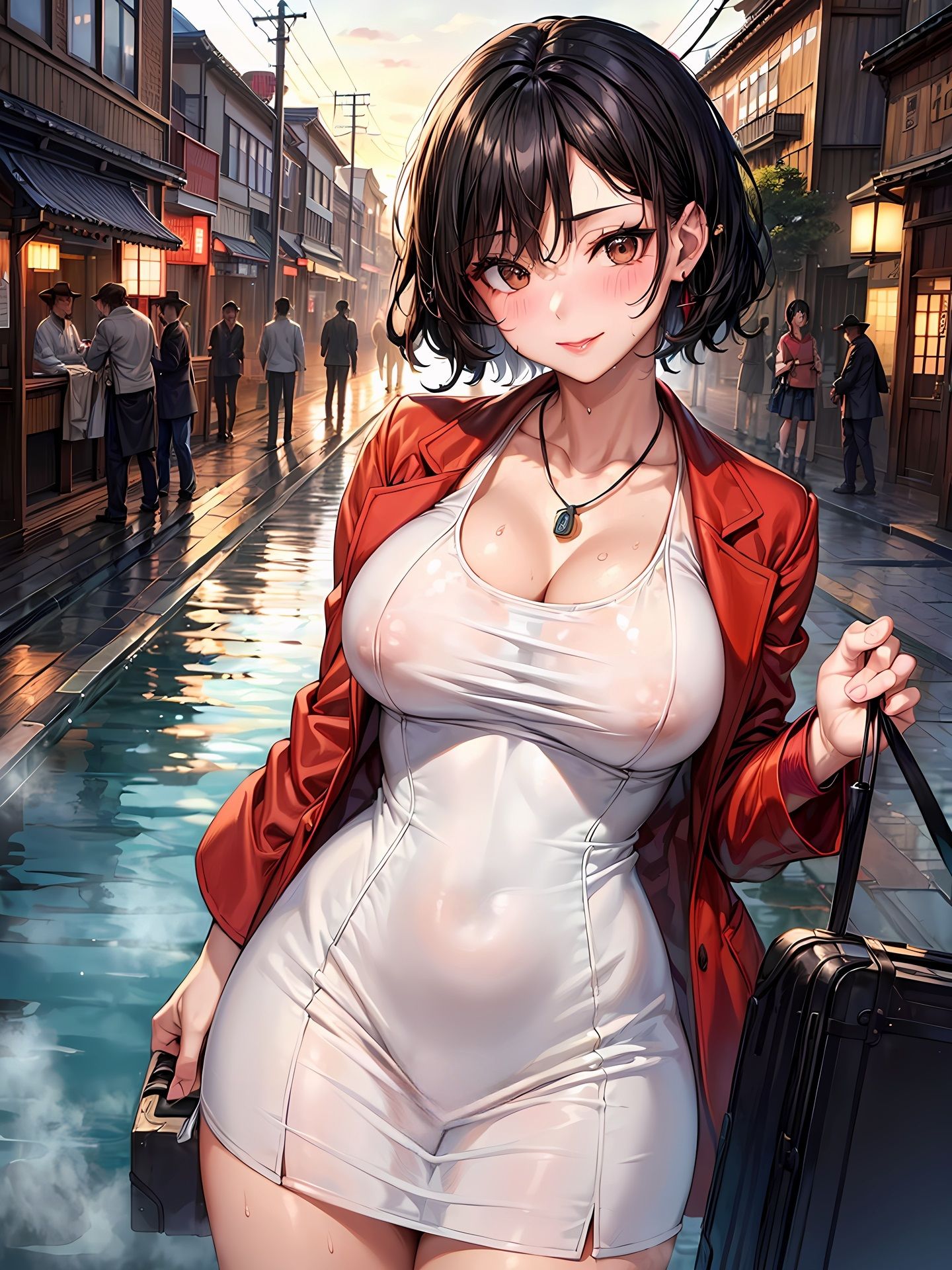 サンプル画像1:息子を溺愛するお母さんと温泉旅行に来たCG集(妄想サチュレーション) [d_369465]