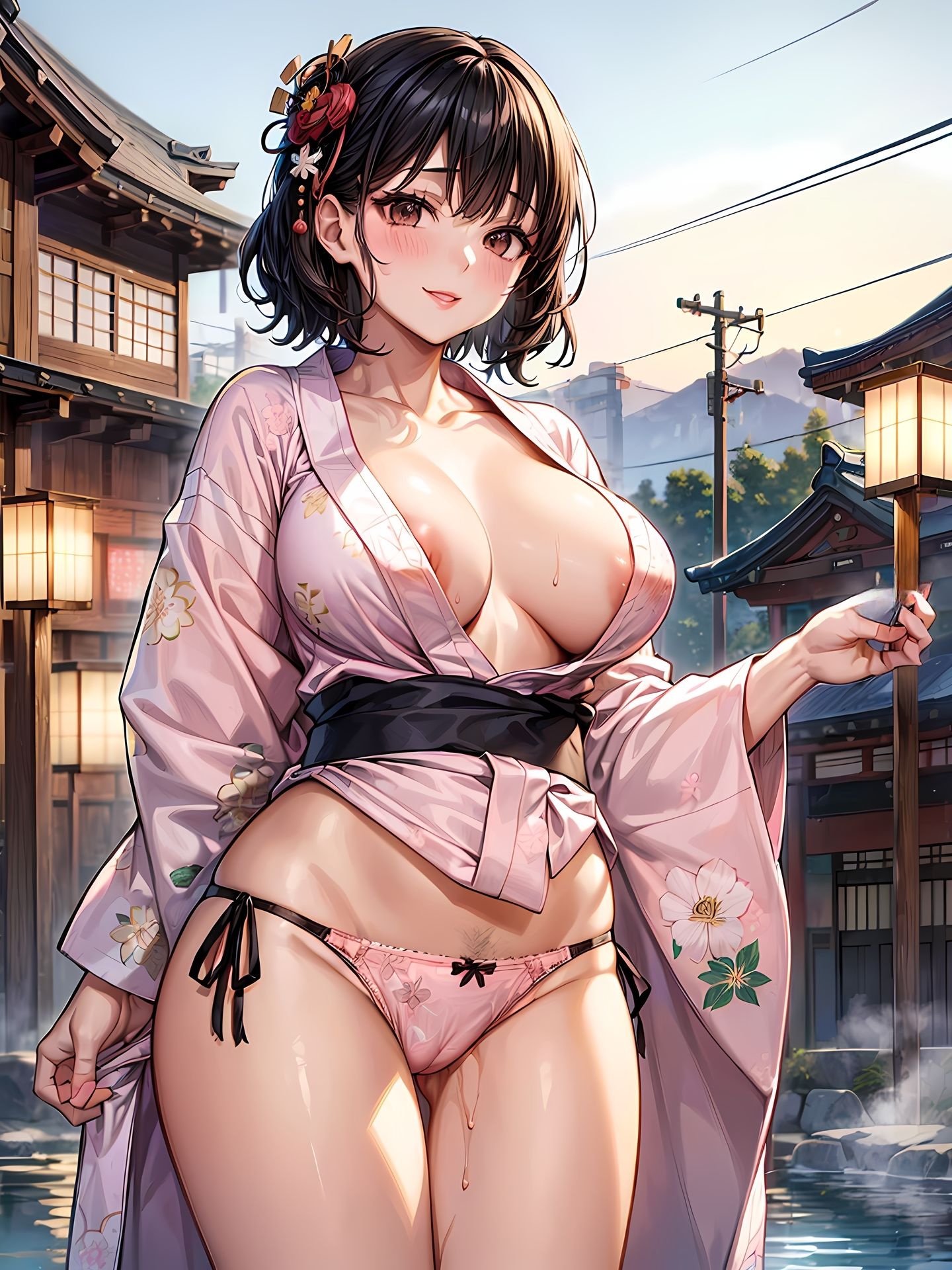 サンプル画像3:息子を溺愛するお母さんと温泉旅行に来たCG集(妄想サチュレーション) [d_369465]