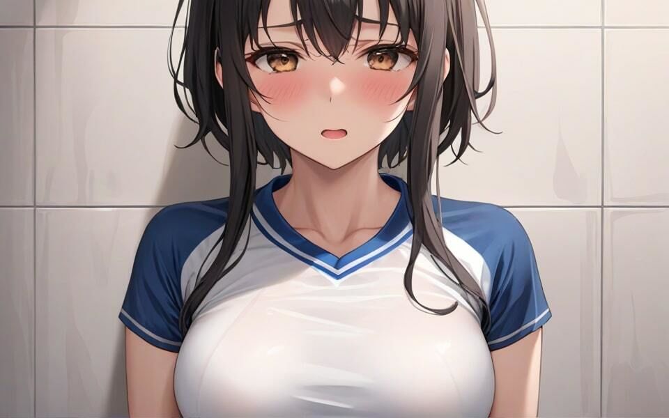 サンプル画像4:スポーツ女子の汗で濡れたユニフォーム 体中がアツいヨ！(妖艶なボディ) [d_369480]