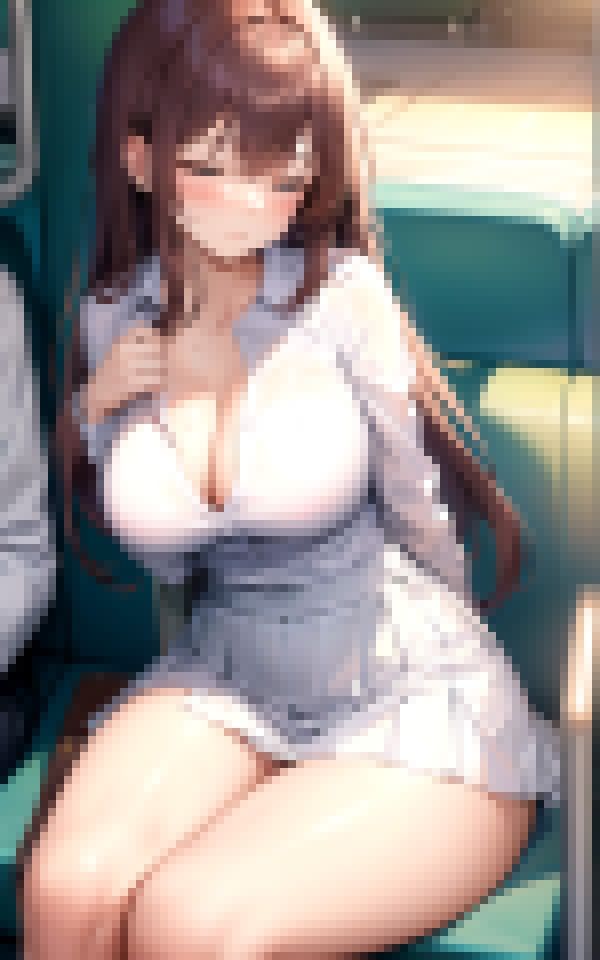 サンプル画像2:バスで寝落ちしている爆乳美女(サイバー快楽園) [d_369500]