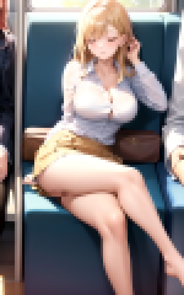 サンプル画像3:バスで寝落ちしている爆乳美女(サイバー快楽園) [d_369500]