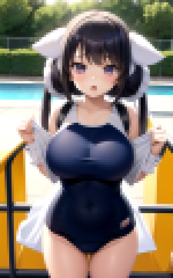 サンプル画像5:ロリ巨乳ビッチ！童顔の姉はプールで男子を誘惑ぱふぱふ(インフォエロティカ) [d_369534]