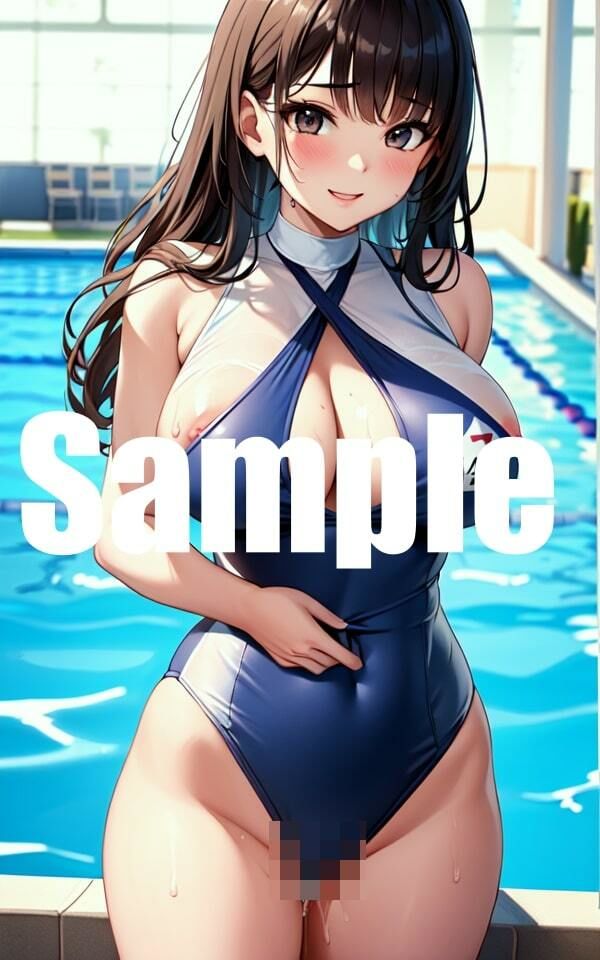 サンプル画像4:胸がはみ出るスク水巨乳美女(エロアニメの館) [d_369826]