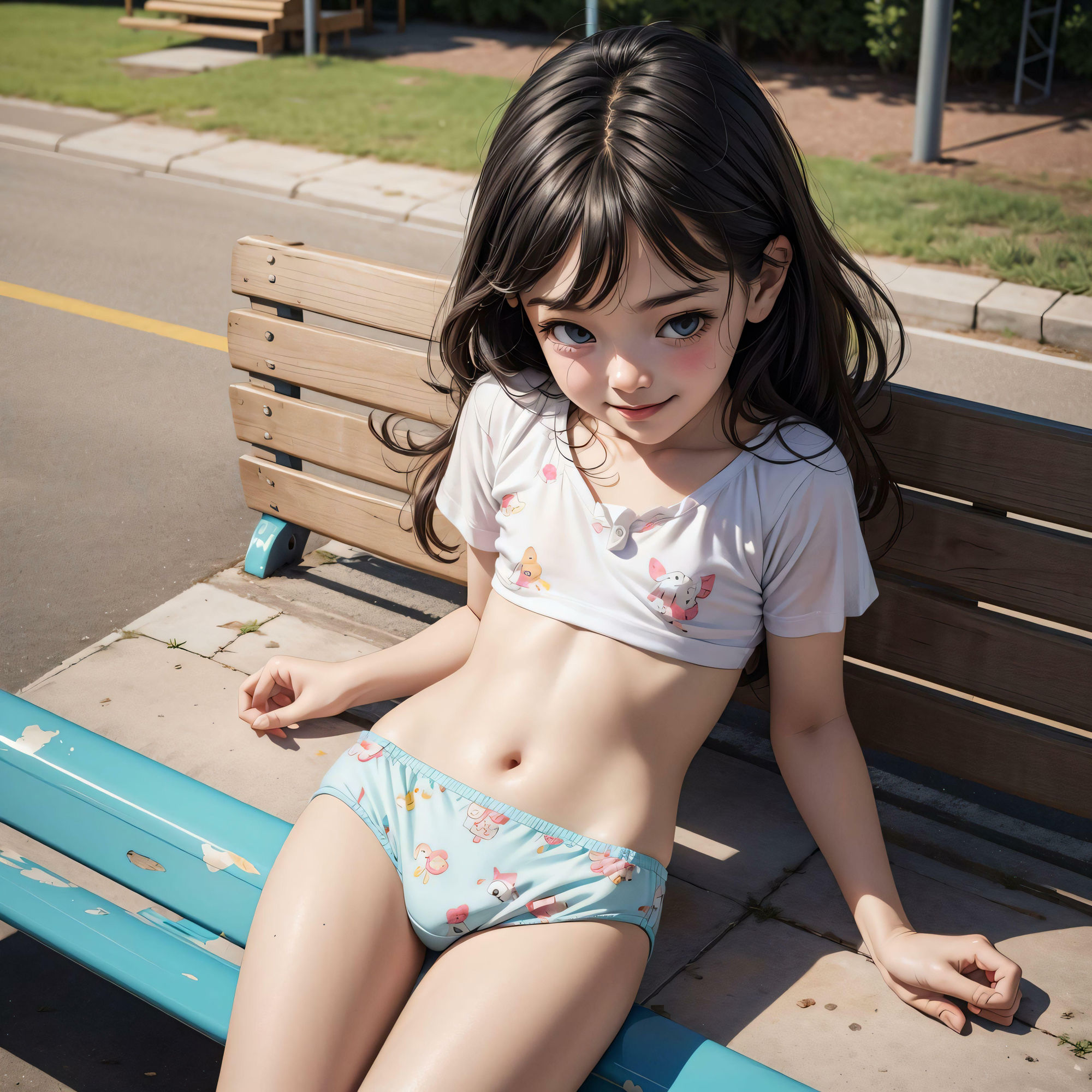 サンプル画像6:令和綿パンツ公園(朱唇の誘惑) [d_369860]