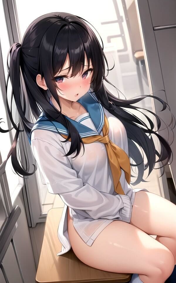 サンプル画像4:教室でヒミツの遊び(AIっ子) [d_370001]