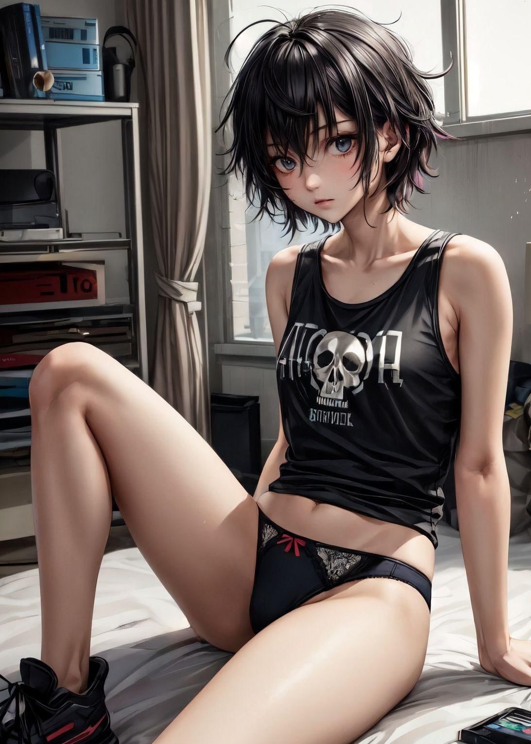 サンプル画像3:寝起きのだらしない下着女子たち(フェチコン) [d_370084]