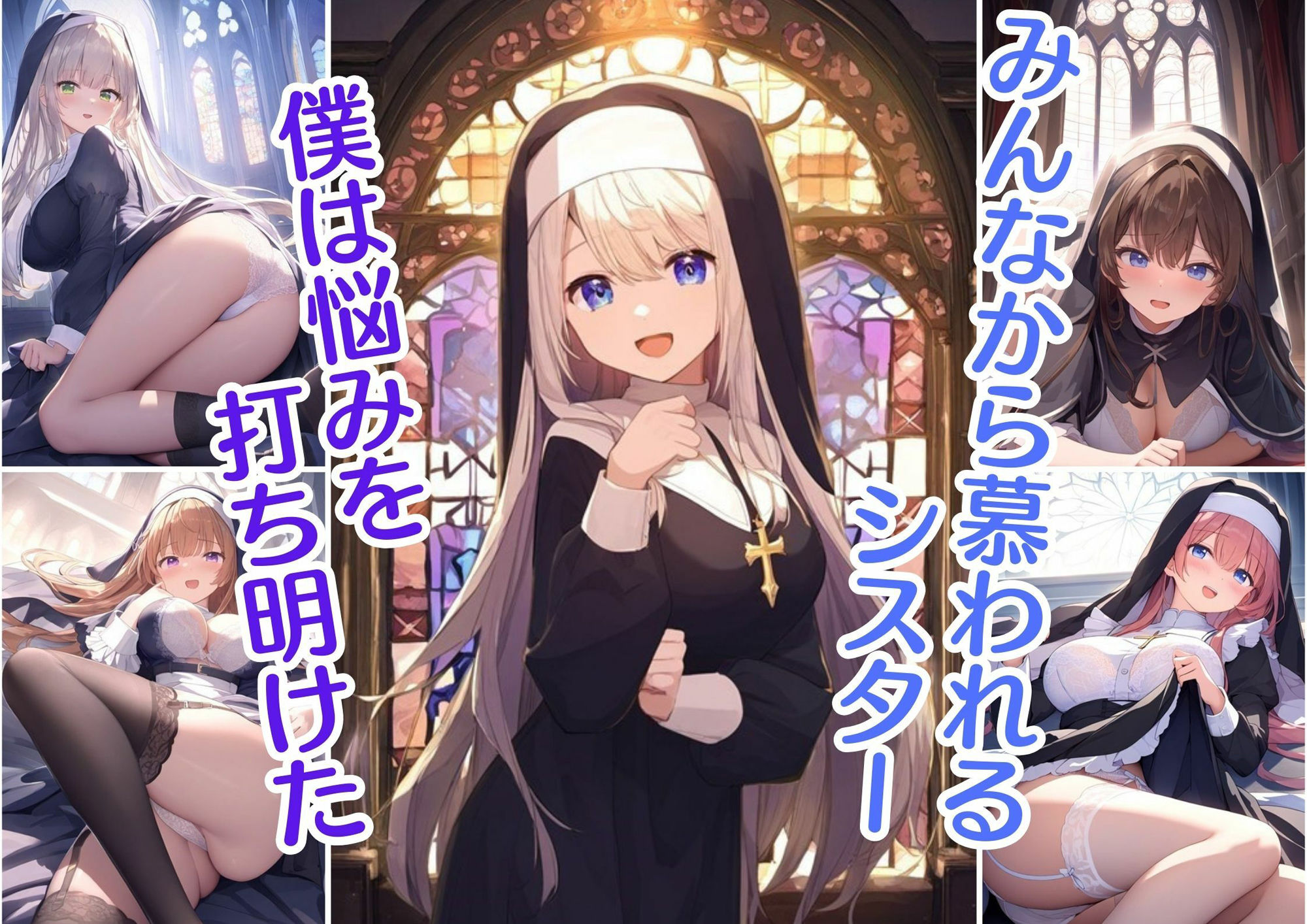 サンプル画像1:【ボテ腹シスターの懺悔室】巨乳淫乱シスターをメスイキさせ孕ませた罪滅ぼしの記録(AI欲イラスト屋さん：わんたんめん) [d_370382]