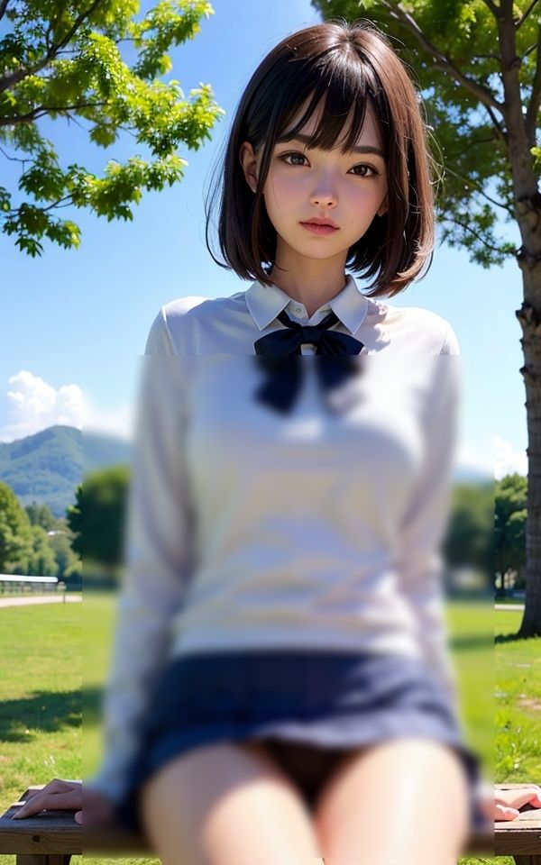 サンプル画像2:制服少◯のチラ見せパンツ(ミルクキング) [d_370516]