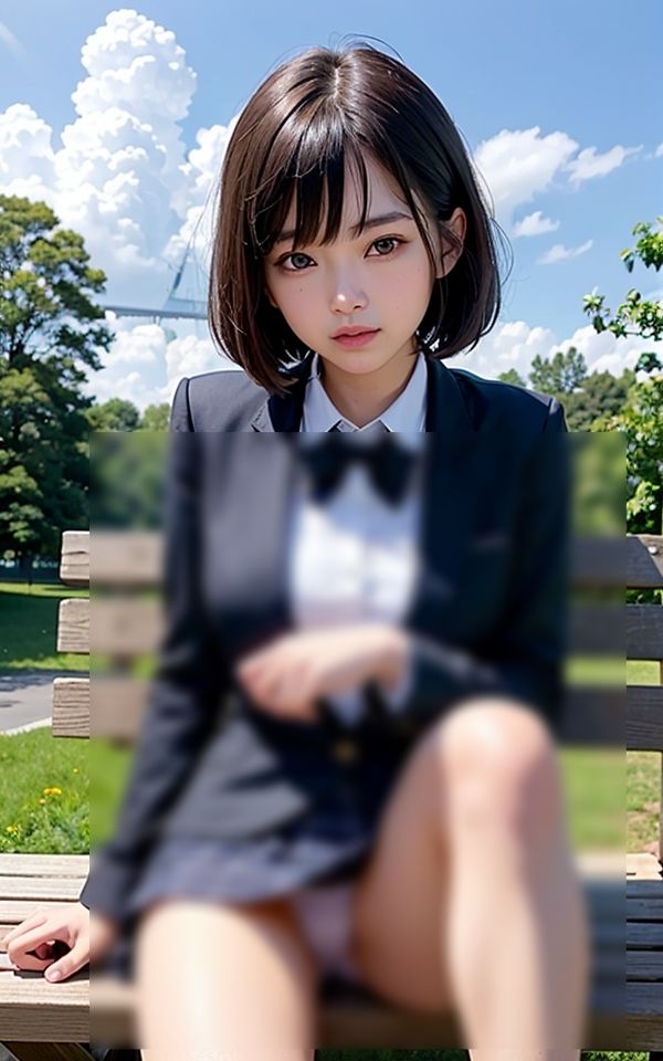 サンプル画像3:制服少◯のチラ見せパンツ(ミルクキング) [d_370516]