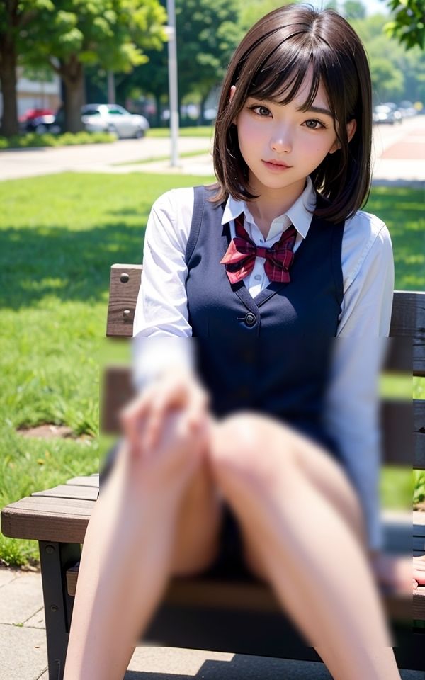 サンプル画像4:制服少◯のチラ見せパンツ(ミルクキング) [d_370516]