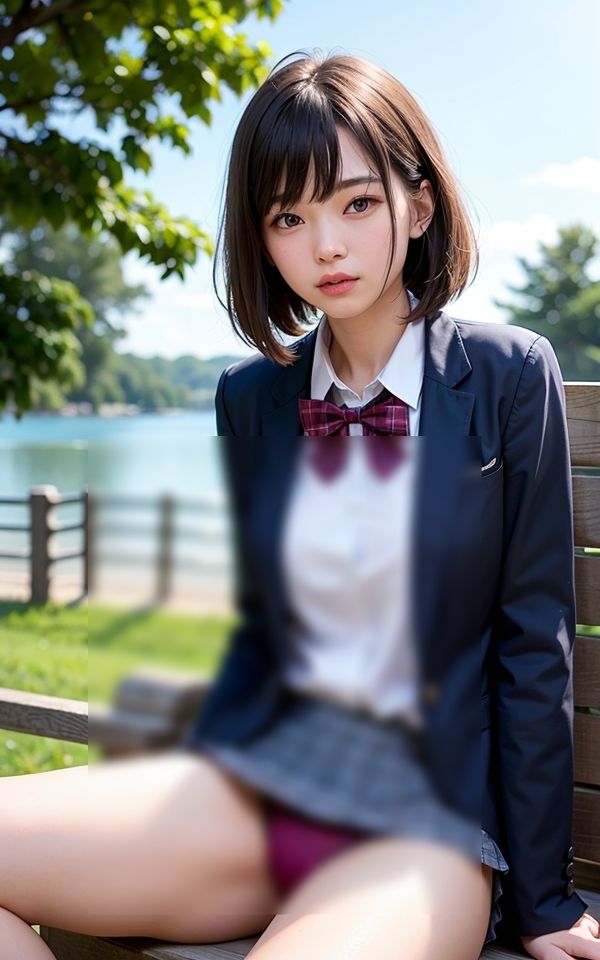 サンプル画像5:制服少◯のチラ見せパンツ(ミルクキング) [d_370516]