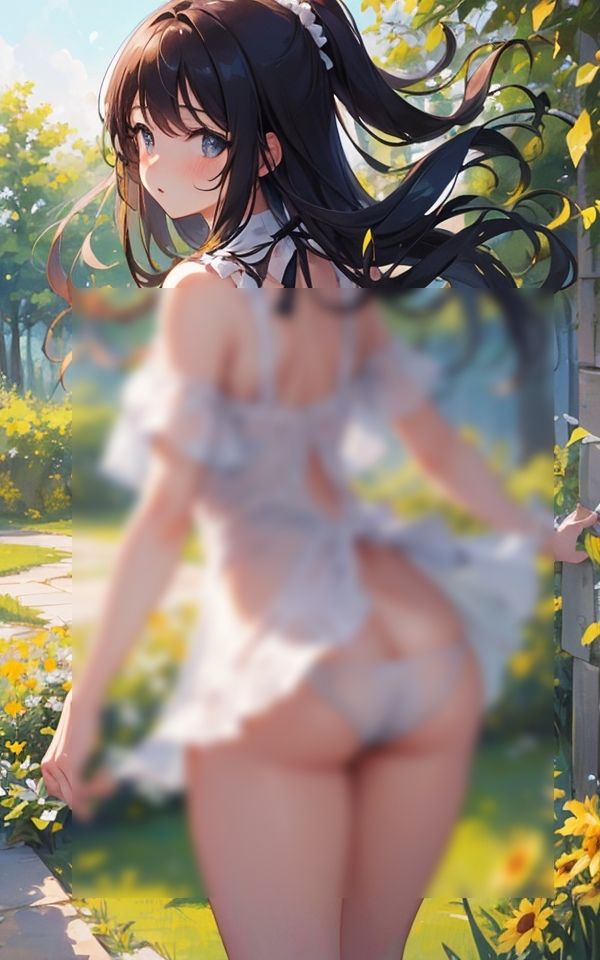 サンプル画像4:風に吹かれてチラ見えパンチラ(淫乱戦士) [d_370519]