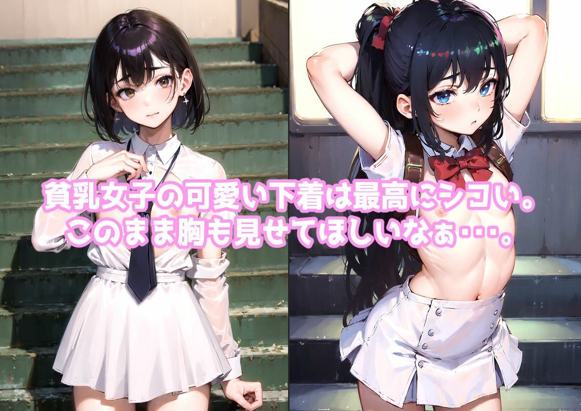 サンプル画像2:突然下着を見せてほしいと頼まれて、困惑する貧乳女子の話？(あずかわ) [d_370611]