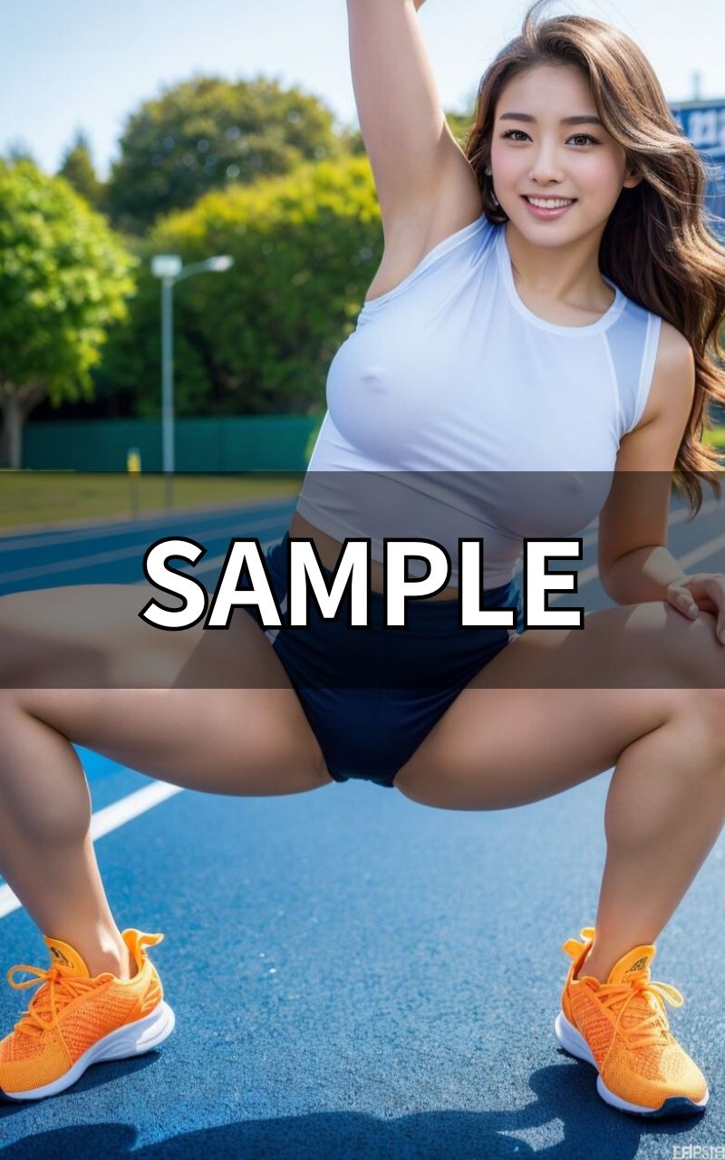 サンプル画像4:陸上女子マニアvol.2:陸上競技場で見つけた天使たち【AI生成・SSS級美女】(TAKUYA@AI BEAUTY CREATOR) [d_370693]