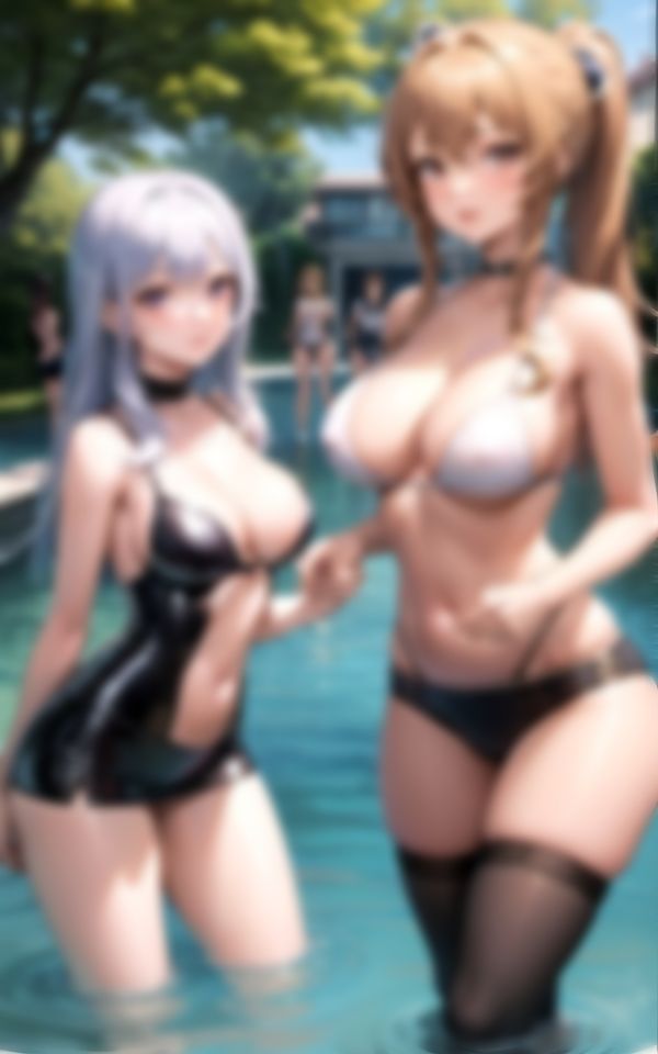 サンプル画像1:水着美人がプールで誘惑してくるハーレム天国(AIジェネレーション) [d_370783]