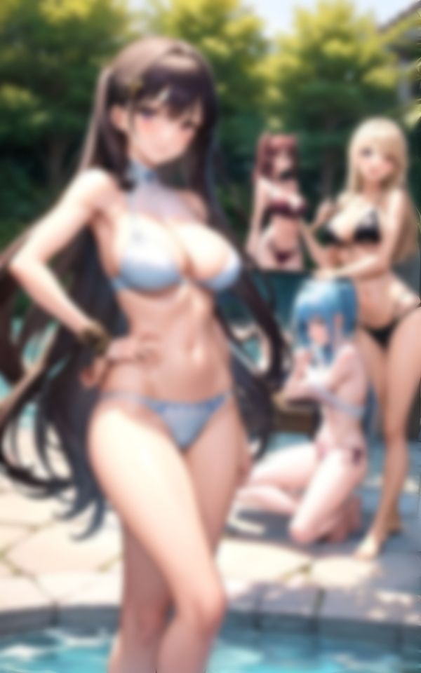 サンプル画像2:水着美人がプールで誘惑してくるハーレム天国(AIジェネレーション) [d_370783]