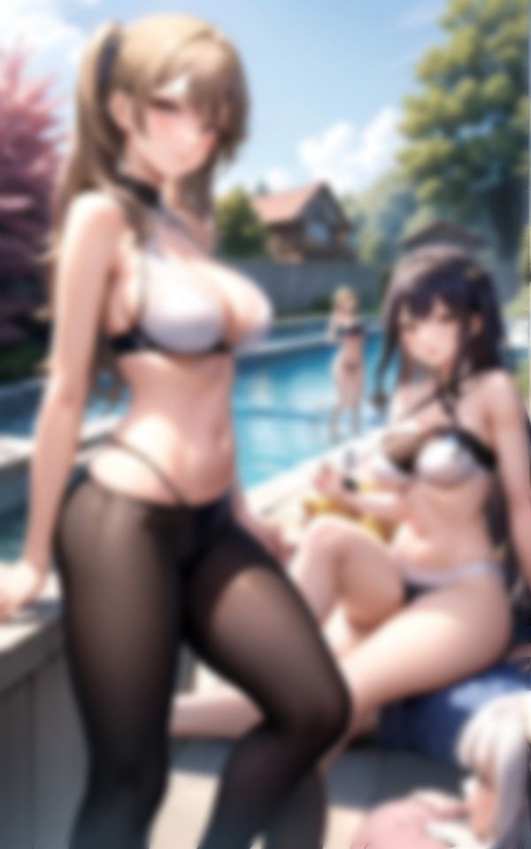 サンプル画像5:水着美人がプールで誘惑してくるハーレム天国(AIジェネレーション) [d_370783]