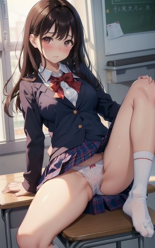 サンプル画像4:濡れまくる放課後〜淫らなポーズで誘惑する美少女JK(痴女ステンドグラス) [d_370797]