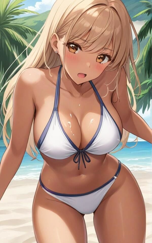 サンプル画像3:巨乳ビッチにガマンできない！ ねぇ、ビーチでいいからしようヨ！(ぷりぷりムチムチ研究所) [d_371201]