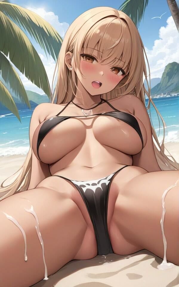 サンプル画像6:巨乳ビッチにガマンできない！ ねぇ、ビーチでいいからしようヨ！(ぷりぷりムチムチ研究所) [d_371201]