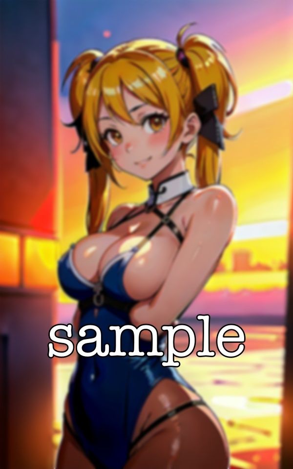 サンプル画像2:金髪ロリ巨乳〜コスプレ痴女〜海辺で破廉恥撮影会(ワンコイン企画) [d_371236]