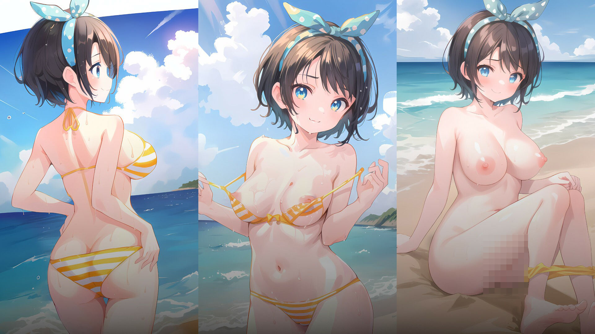 サンプル画像2:南国の黒髪少女、水着も服も全部脱いでしまい…(PeachPoint) [d_371528]