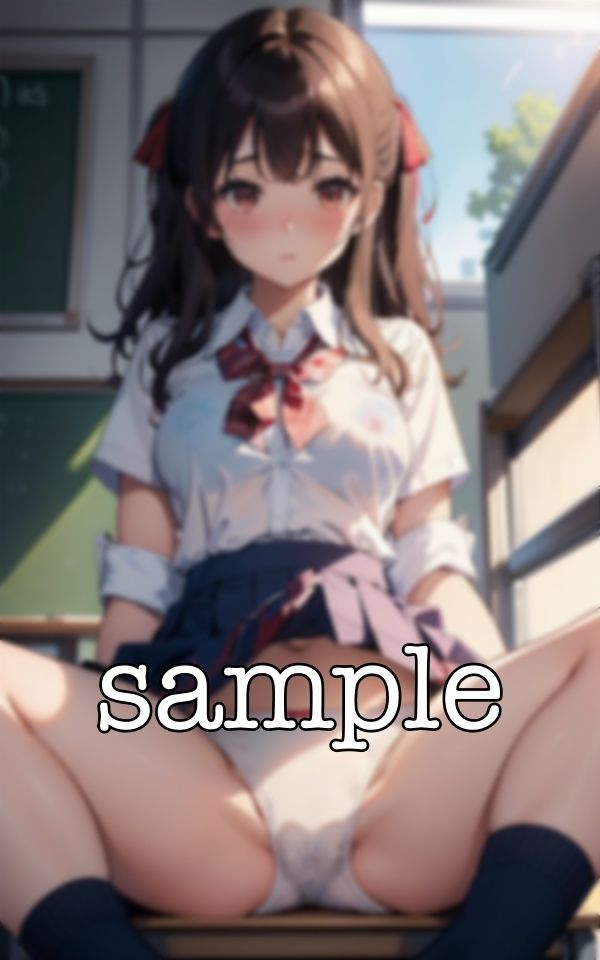 サンプル画像3:パンチラロリコンスペシャル！テストに合格したくて先生の前でパンチラをするJK(美少女戦隊神レンジャー) [d_371738]