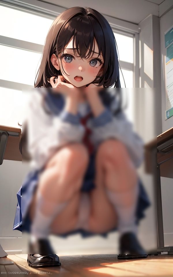 サンプル画像1:そんなに見ちゃダメ 〜エッチなしゃがみパンチラ〜(AIアート工房) [d_371829]