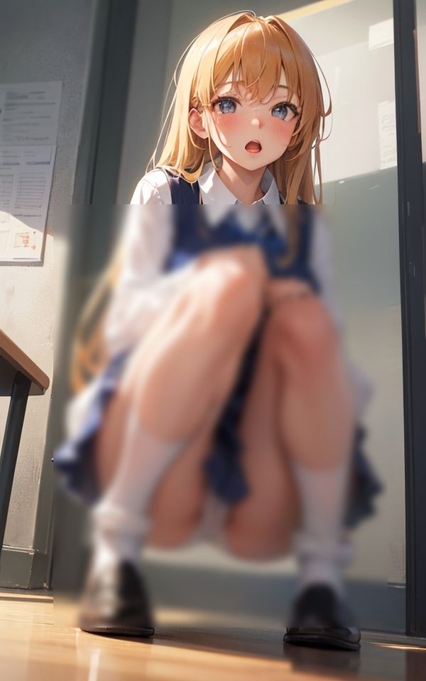 サンプル画像3:そんなに見ちゃダメ 〜エッチなしゃがみパンチラ〜(AIアート工房) [d_371829]