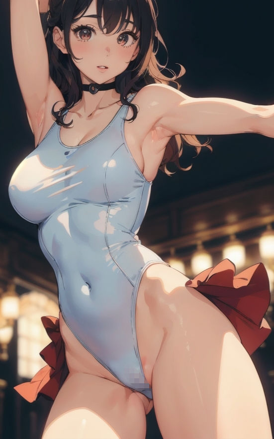 サンプル画像1:レオタード美女の肢体【AI美女イラスト集】(AI picture factory) [d_372091]