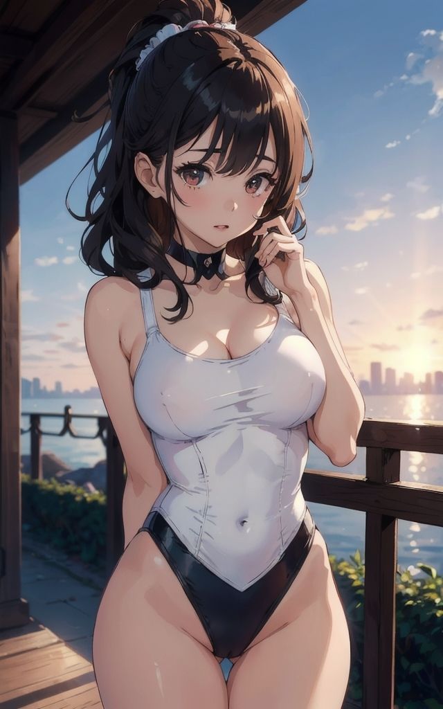 サンプル画像4:レオタード美女の肢体【AI美女イラスト集】(AI picture factory) [d_372091]