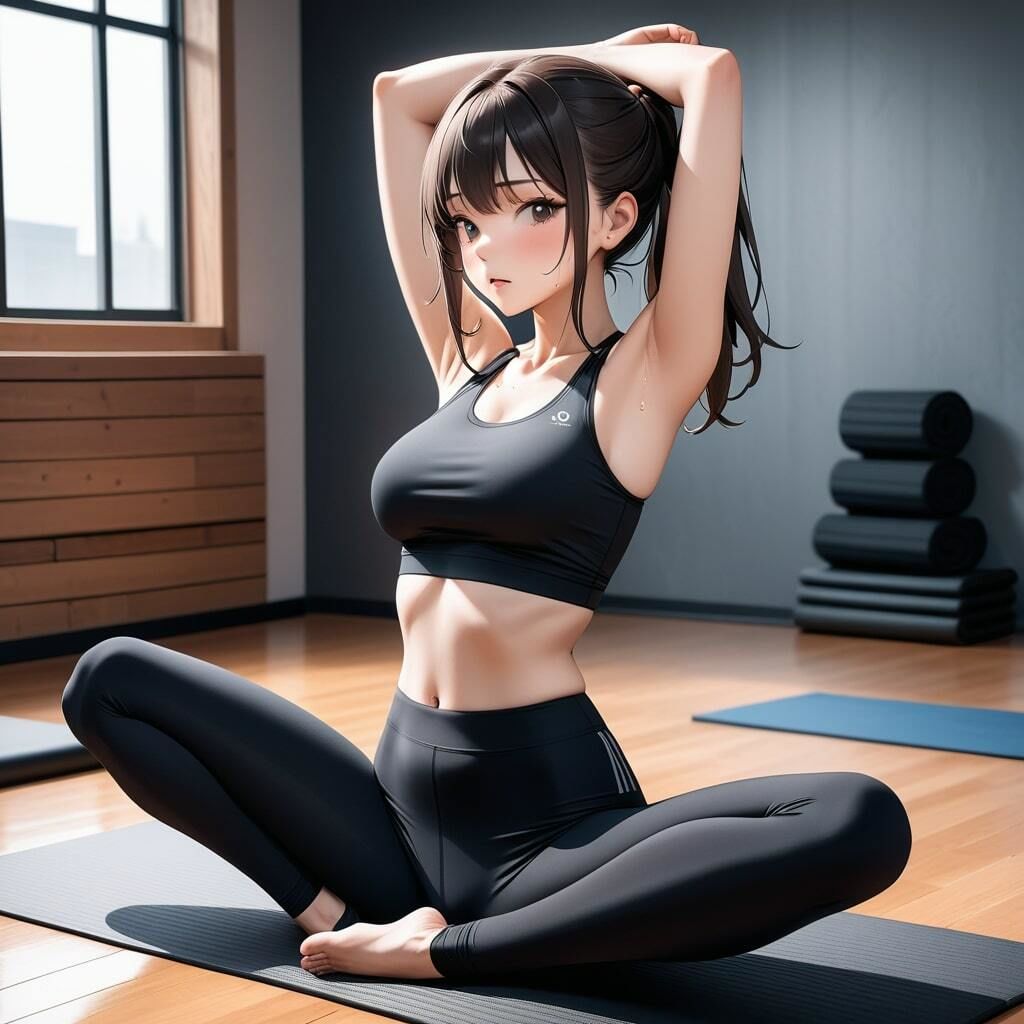 サンプル画像3:刺激的なヨガスクール！平常心で受講できない胸チラ・食い込み(ふりかけテキーラ) [d_372122]