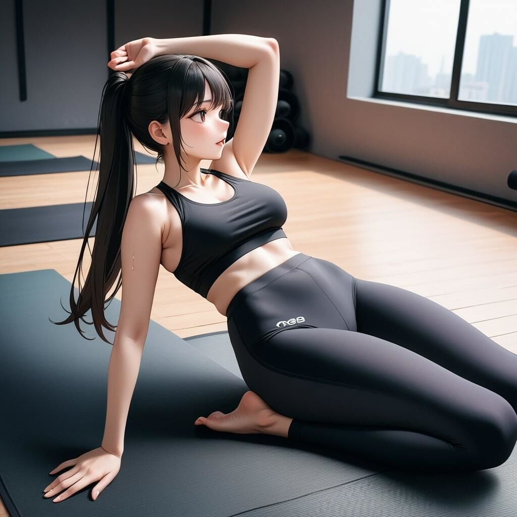 サンプル画像5:刺激的なヨガスクール！平常心で受講できない胸チラ・食い込み(ふりかけテキーラ) [d_372122]