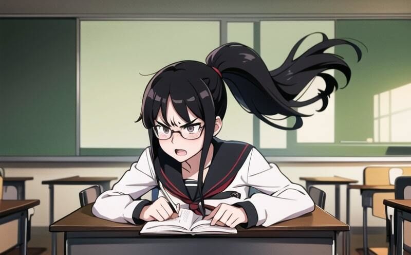 サンプル画像2:ぽにて眼鏡女子との青春の日々(いろり焼き) [d_372151]