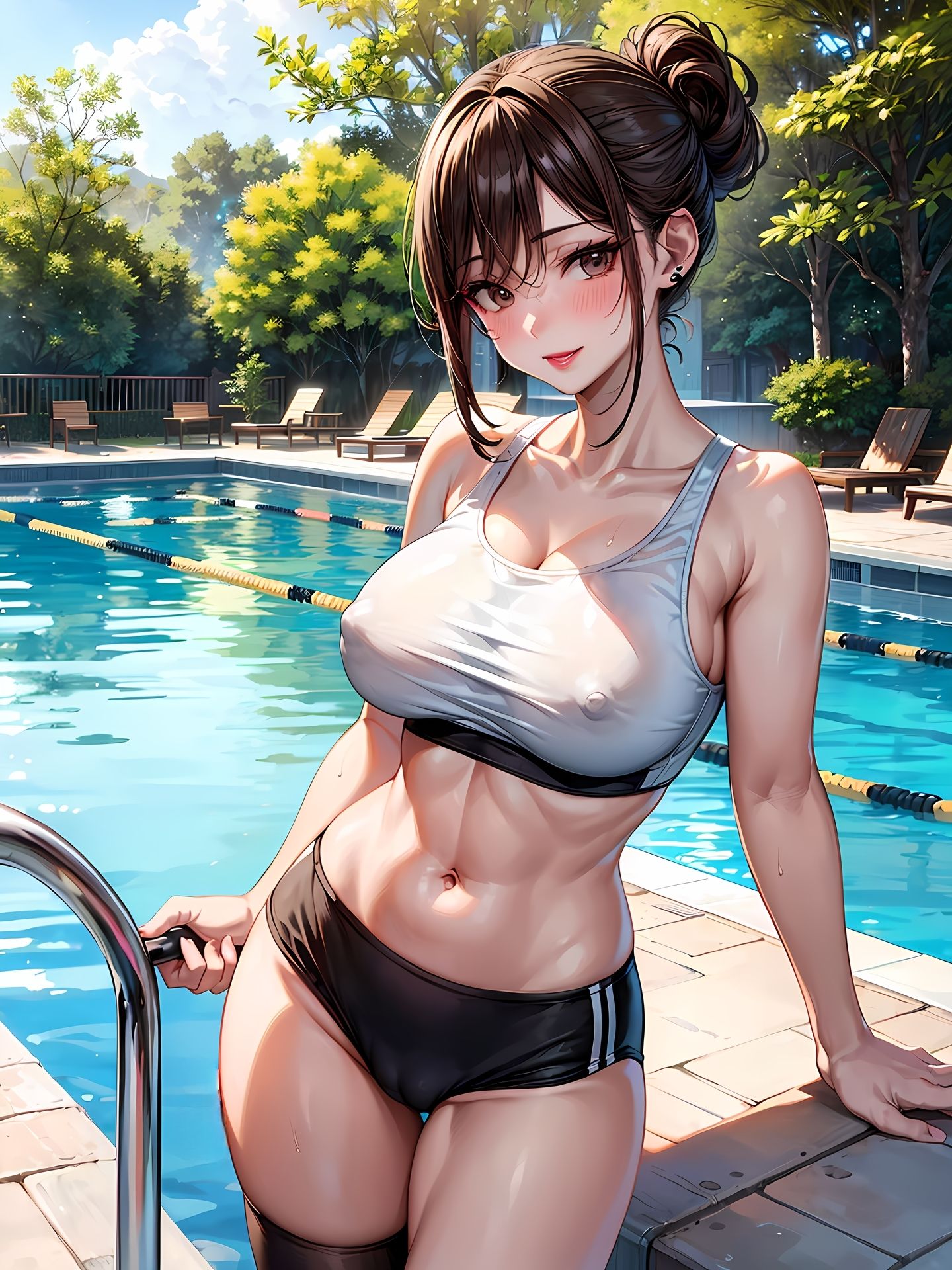 サンプル画像3:セレブな主婦にプール付き別荘に連れていかれたCG集(妄想サチュレーション) [d_372254]