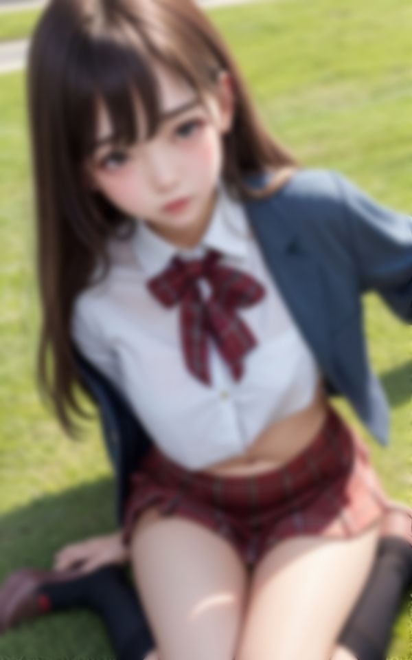 サンプル画像2:公園で可愛いおっぱいを見せてくるエチエチ女学生激写98枚(AIロマンティック) [d_372535]