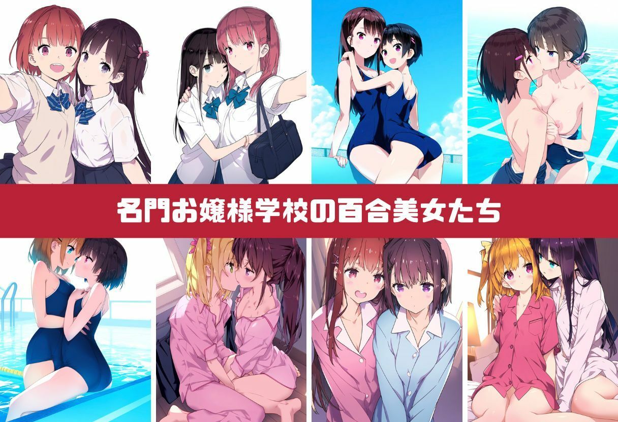 サンプル画像1:お嬢様学校の女子寮は百合美女だらけ 甘々生活の仲良しレズプレイ（自撮り・スクール水着・パジャマ・お風呂・浮気）イラスト500枚(エロロ兵長) [d_372618]