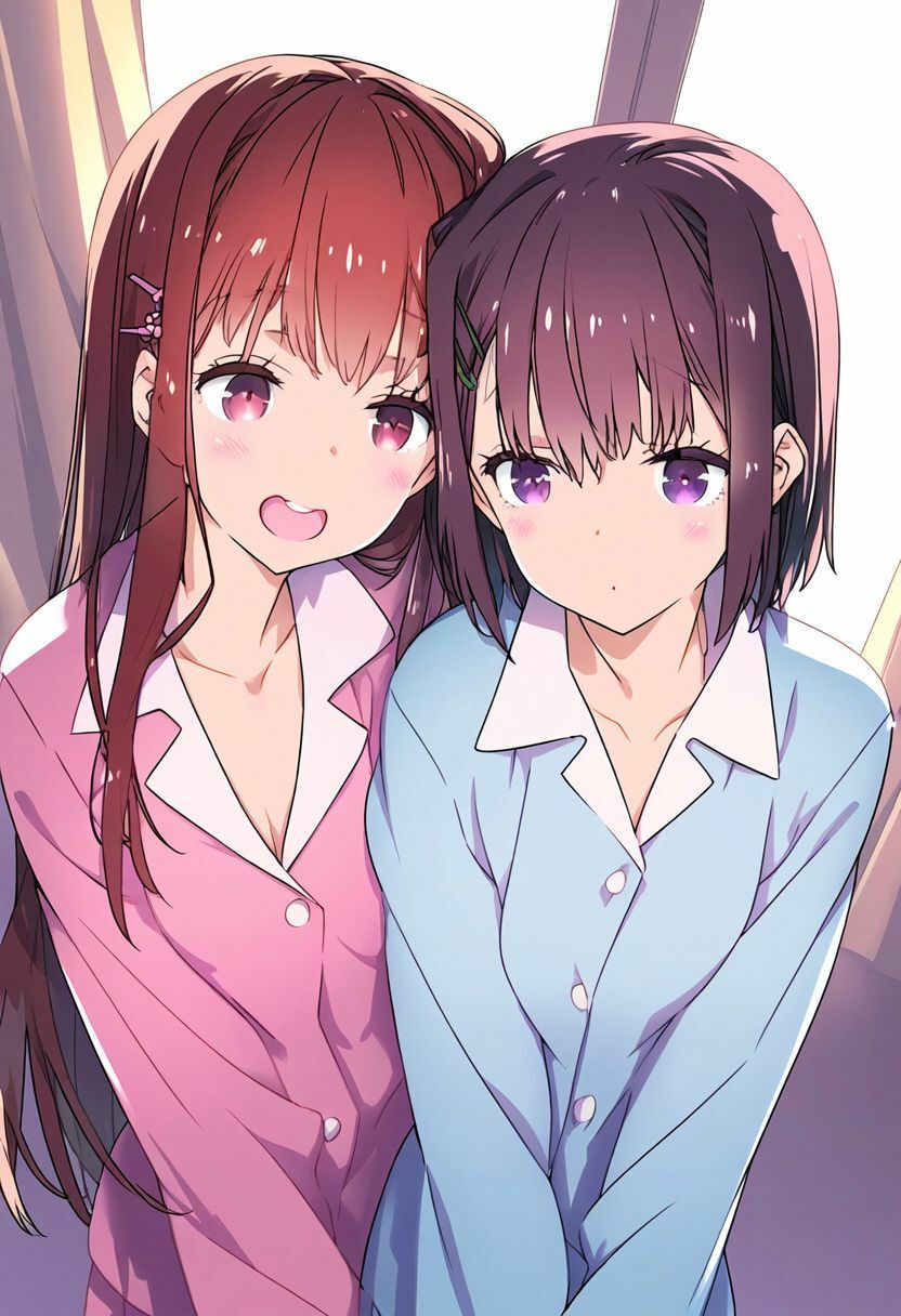 サンプル画像4:お嬢様学校の女子寮は百合美女だらけ 甘々生活の仲良しレズプレイ（自撮り・スクール水着・パジャマ・お風呂・浮気）イラスト500枚(エロロ兵長) [d_372618]