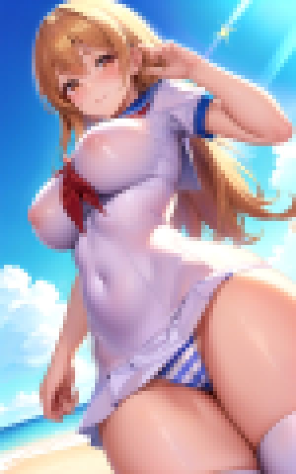 サンプル画像2:セッ◯ス＆海が大好きな爆乳ライフセイバー(ero02) [d_372664]