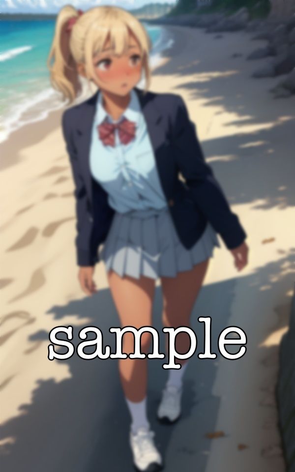 サンプル画像3:JK黒ギャル〜海に連れてったらムラムラしだしたJKスペシャル〜ミニスカ制服でえろえろ生脚(ワンピース企画) [d_372692]